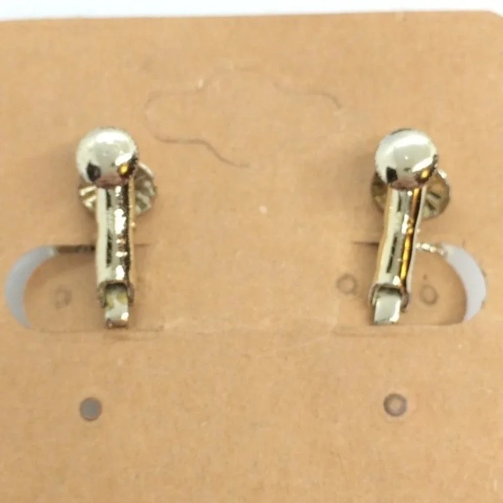 CORO CONFETTI LUCITE Earrings Clip On Yellow Faux Pearl Vintage